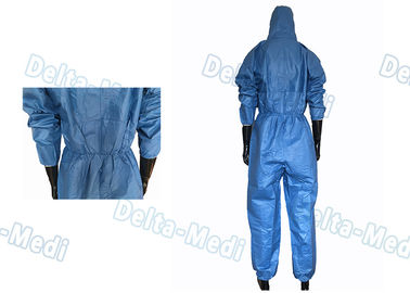 Blue Film Breathable Disposable Coveralls Working Uniform S - XXL For Industry