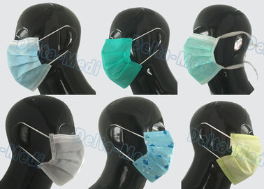Comfortable Hospital Disposable Face Mask Earloop Type 3 Layers Fluid Resistance