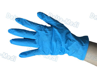 Harmless Disposable Medical Gloves , Blue Color Vinyl Exam Gloves With Good Feeling