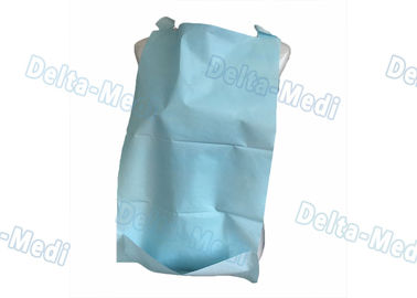 Light Blue Waterproof Disposable Patient Bibs , Adults Custom Disposable Bibs With Pocket