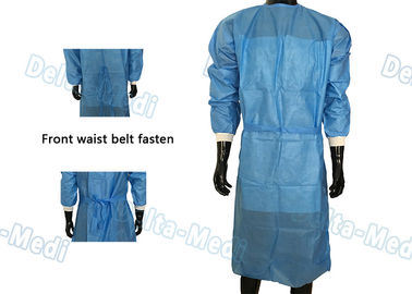 SBPP Non Woven Disposable Surgical Gown Simple 40 - 60gsm With Front Waist Belt